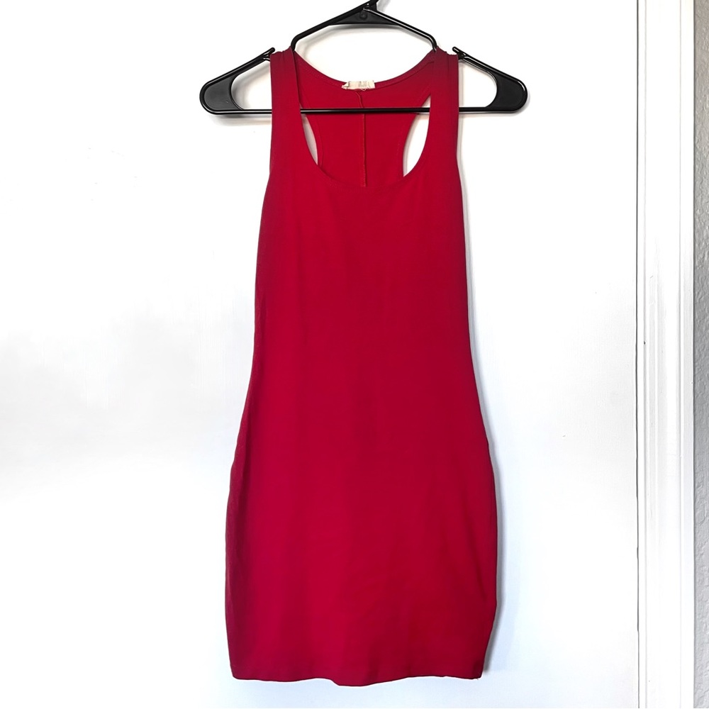 Bodycon mini dress red tank